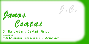 janos csatai business card
